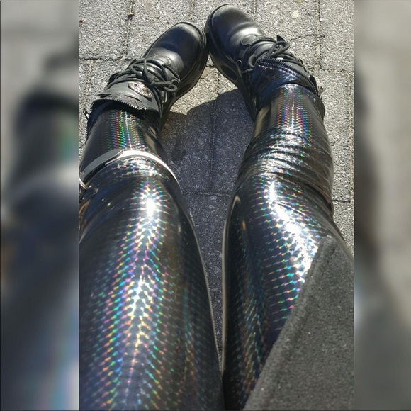 *SOLD * Lip Service Hologram Low-Rise PVC Pants - Picture 8 of 8